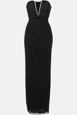 Self-Portrait Embellished strapless gown