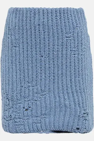 J.W.Anderson Distressed cotton-blend miniskirt