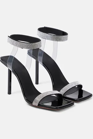 Amina Muaddi Rih embellished patent leather sandals