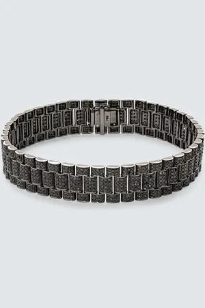 Shay Rail Link 18kt black gold bracelet with diamonds