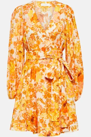 ZIMMERMANN Floral cotton wrap minidress