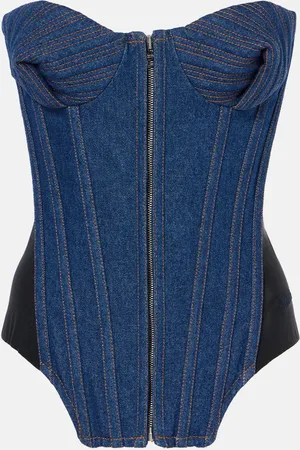 Jean Paul Gaultier Paneled denim corset