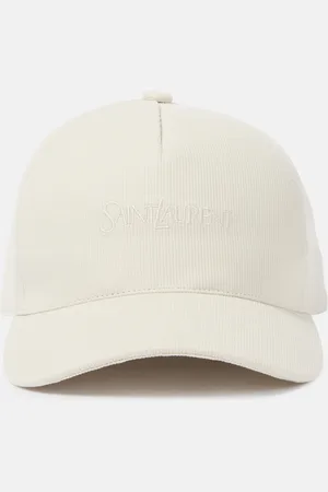 Saint Laurent Logo embroidered corduroy baseball cap