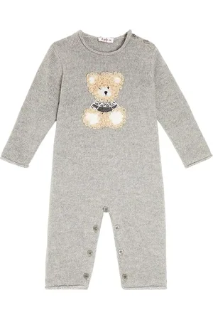 Il gufo Baby teddy bear virgin wool onesie