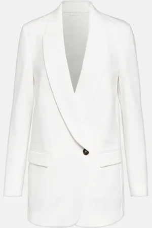 Brunello Cucinelli Single-breasted cotton-blend blazer