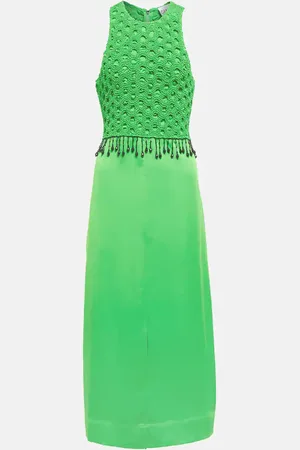 Ganni Halterneck satin midi dress