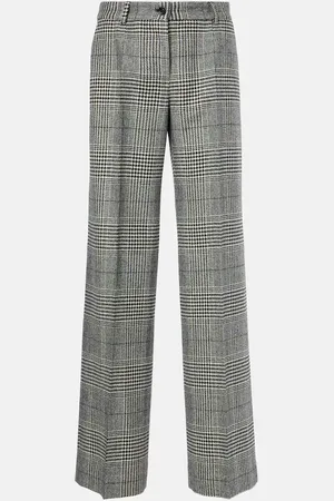 Dolce & Gabbana Prince of Wales check wool and cashmere flared pants