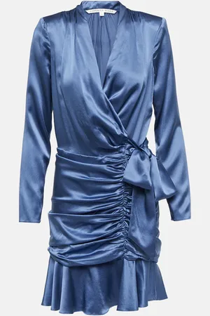 VERONICA BEARD Agatha silk-blend satin wrap dress