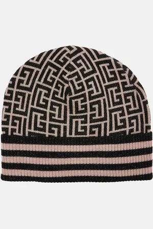 Balmain Embroidered monogram wool-blend beanie