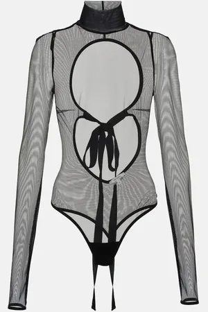 Nensi Dojaka Turtleneck mesh bodysuit