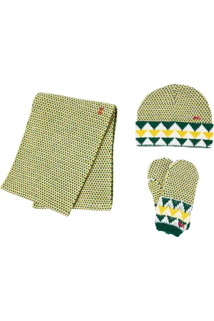 Bobo Choses Logo beanie, scarf, and mittens set