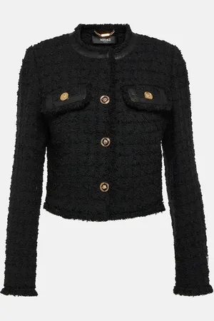 VERSACE Cropped bouclÃ© jacket