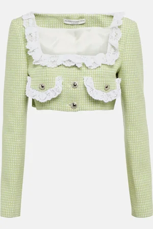 Alessandra Rich Cropped wool-blend jacket