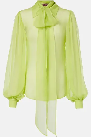 Gucci Tie-neck silk chiffon blouse