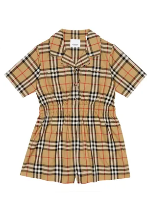 Burberry Vintage Check cotton-blend playsuit