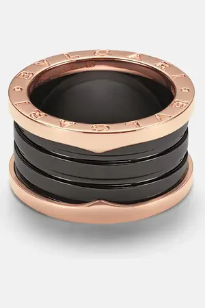 Bvlgari B.zero1 18kt rose gold and ceramic ring