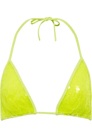 DAVID KOMA Sequined triangle bikini top