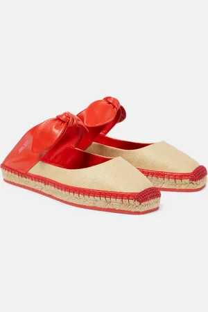 Jimmy Choo Reka leather and raffia espadrilles