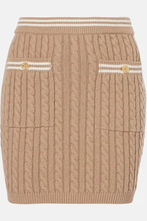Alessandra Rich Cable-knit cotton miniskirt