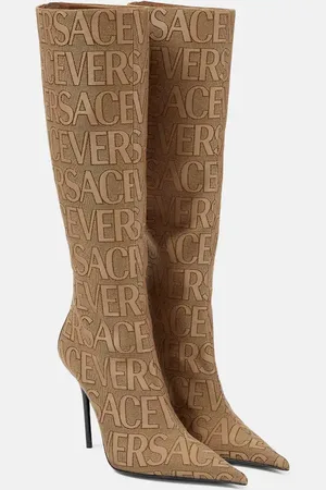 VERSACE Allover knee-high boots
