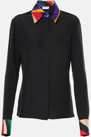 Puccini Silk crÃªpe de chine polo shirt