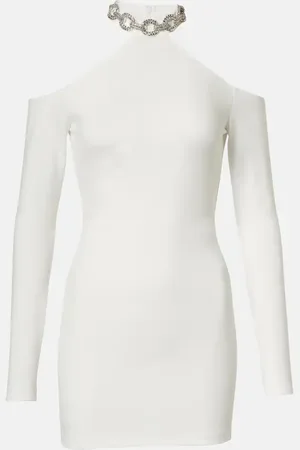 DAVID KOMA Bridal crystal-embellished minidress