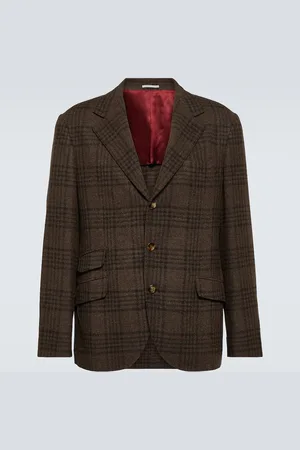 Brunello Cucinelli Tartan wool, silk, and cashmere blazer