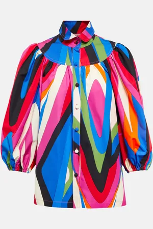 Puccini Printed cotton blouse