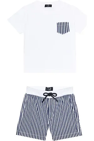 Il gufo Baby cotton T-shirt and shorts set