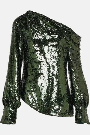 Simkhai Alice sequined one-shoulder top