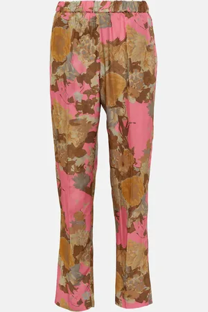 DRIES VAN NOTEN Printed mid-rise slim pants