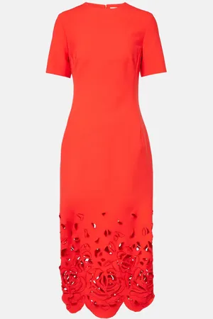 Oscar de la Renta Floral cutout cocktail dress