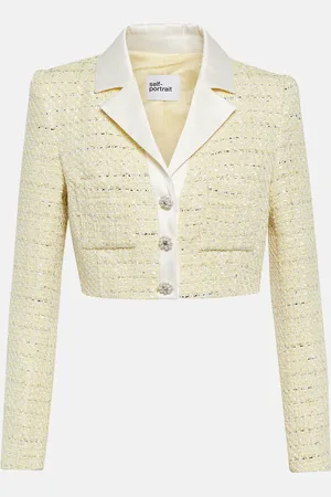Self-Portrait Cropped bouclÃ© jacket