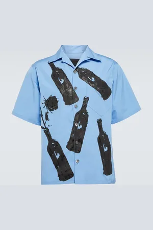 Prada Printed cotton bowling shirt