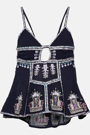 Isabel Marant Embroidered cotton-blend camisole top