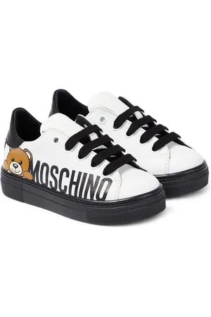 Moschino Logo leather sneakers