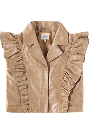 Donsje Piep ruffled metallic leather vest