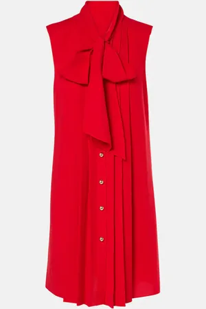 Carolina Herrera Tie-neck pleated minidress