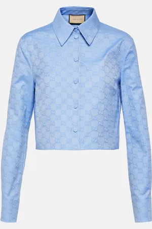 Gucci GG cropped cotton Oxford shirt