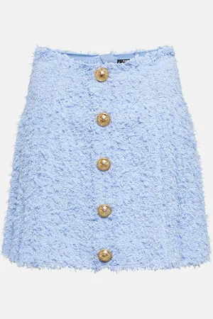 Balmain BouclÃ© pleated miniskirt