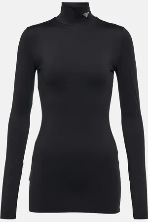 Prada Logo jersey high-neck top
