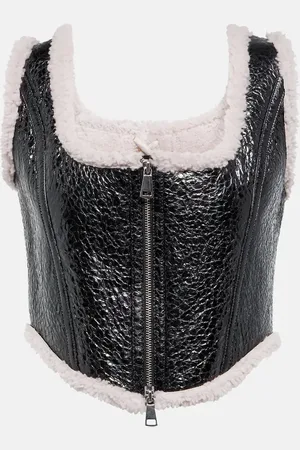 Jean Paul Gaultier Laminated leather and shearling corset