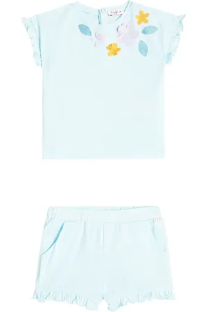 Il gufo Baby cotton top and shorts set
