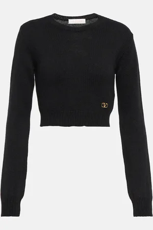 VALENTINO VLogo cropped cashmere sweater