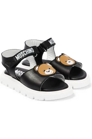 Moschino Logo leather sandals