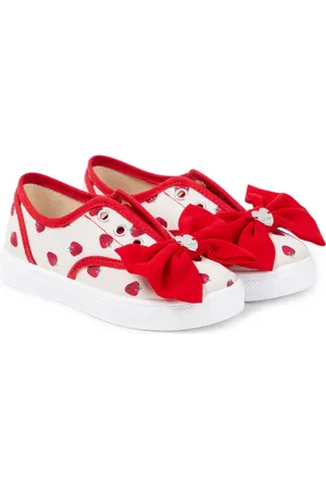 MONNALISA Bow-detail printed sneakers