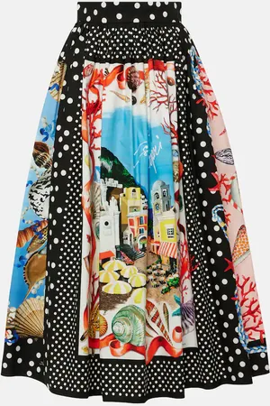 Dolce & Gabbana Capri printed cotton midi skirt