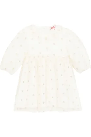 Il gufo Baby polka-dot tulle dress