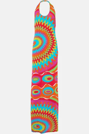 Puccini Bersaglio halterneck jersey maxi dress