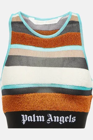 Palm Angels Lurex striped knit top